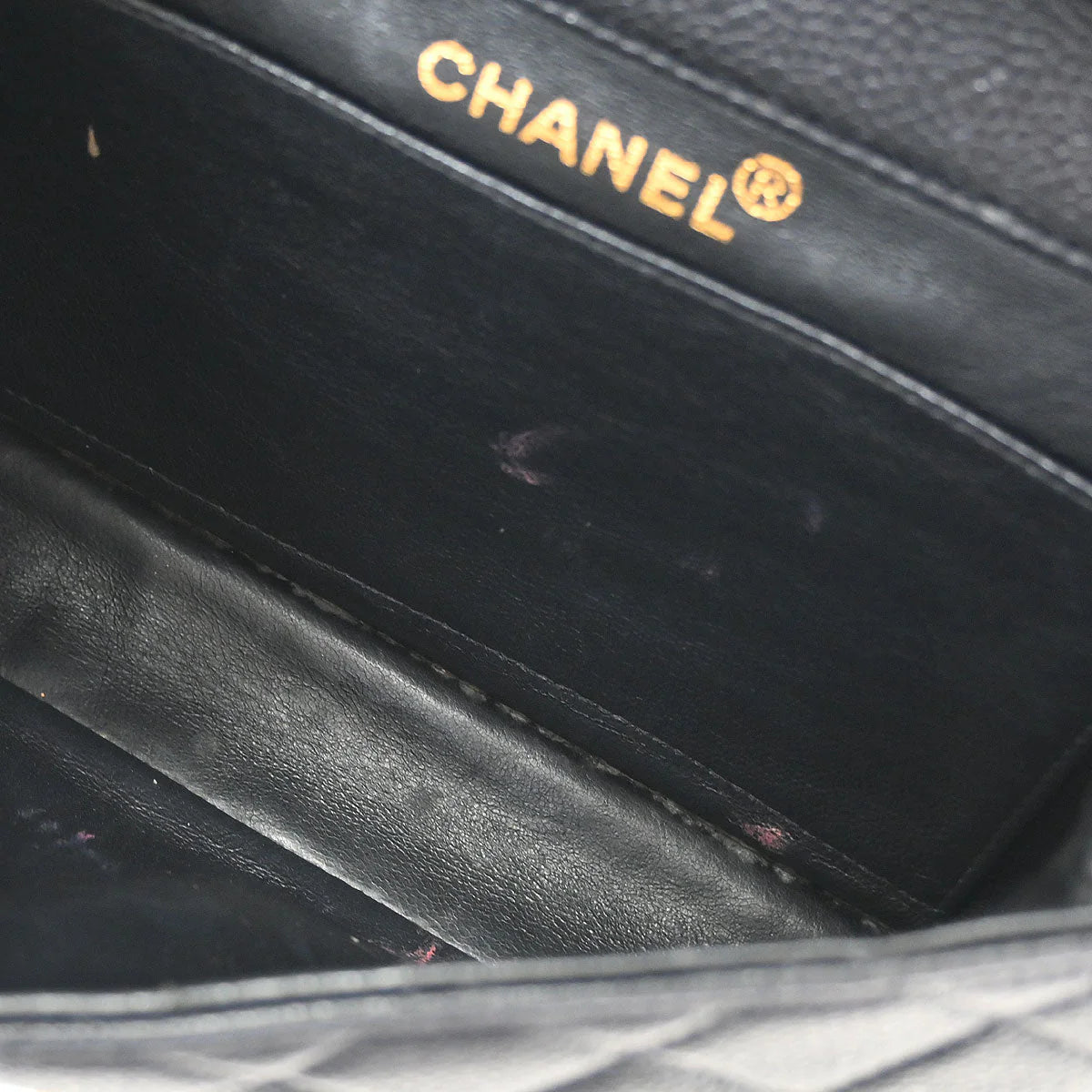 Chanel 1996-1997 Black Caviar Double Sided Flap Shoulder Bag